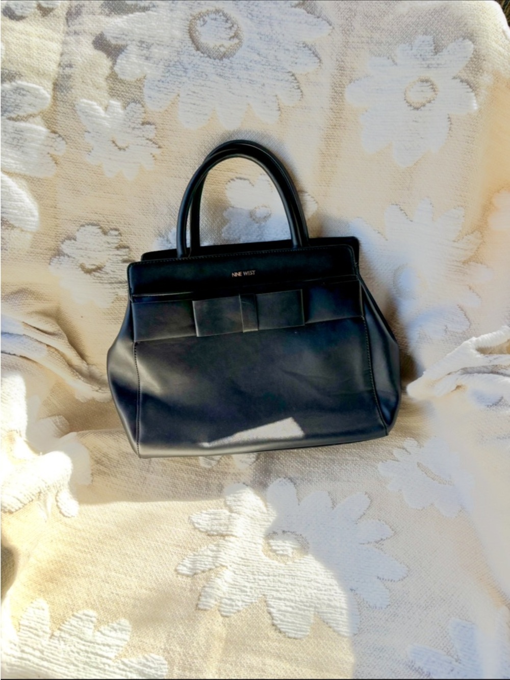 Nine West Black Bow-Detail Satchel